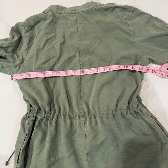 Sanctuary Olive Green Drawcord Waist Open Front Trench Jacket Womens Size Medium - Picture 9 of 10